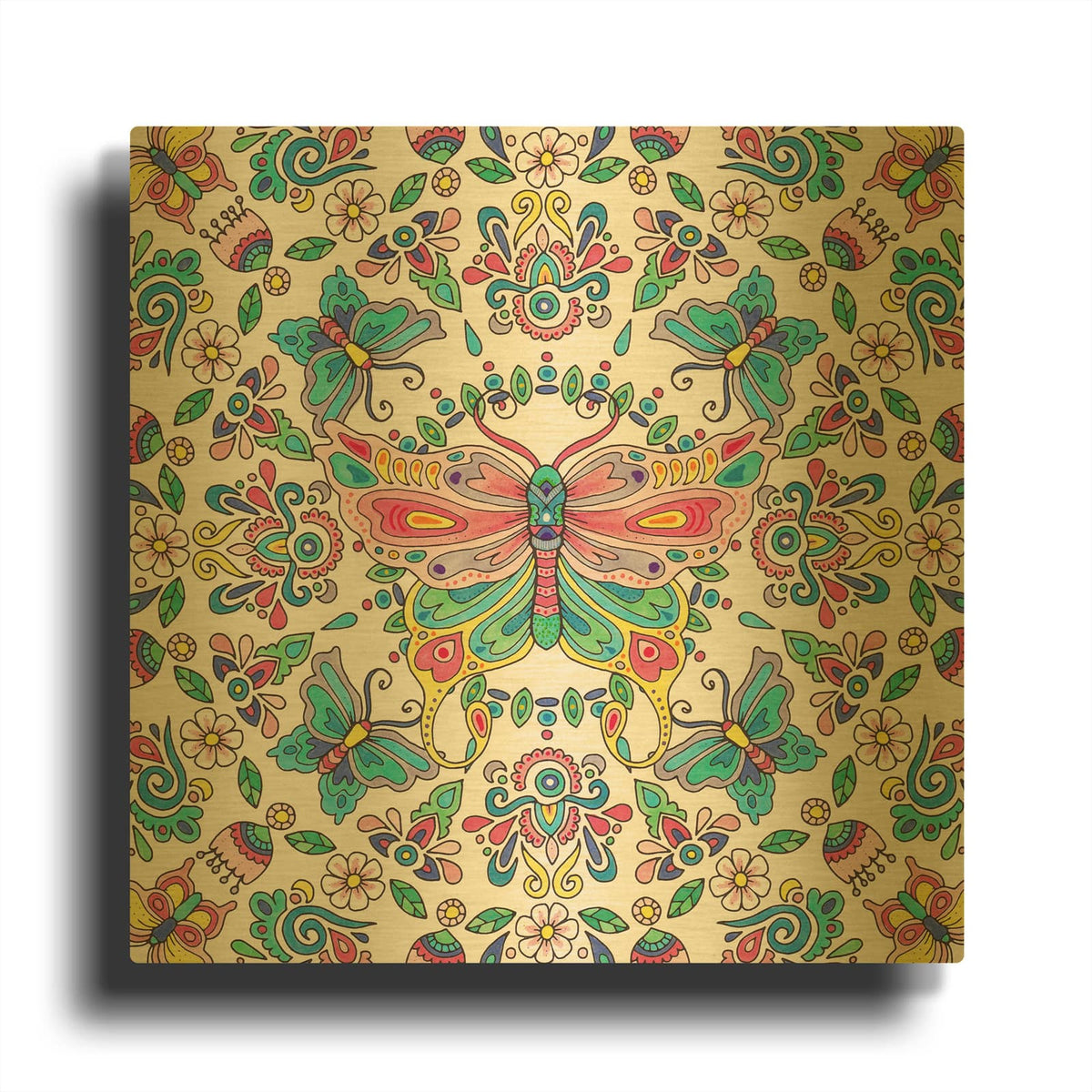 'Winged Things 1' By Hello Angel Gold Metal Wall Art