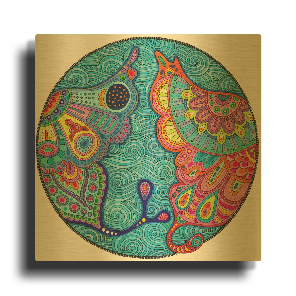 'Winged Things 26' By Hello Angel Gold Metal Wall Art