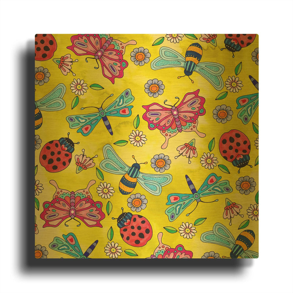 'Winged Things 30' By Hello Angel Gold Metal Wall Art