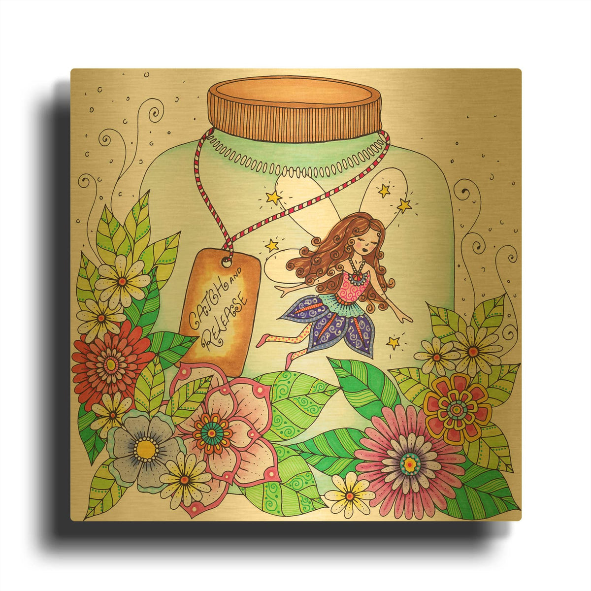'I Believe 12' By Hello Angel Gold Metal Wall Art