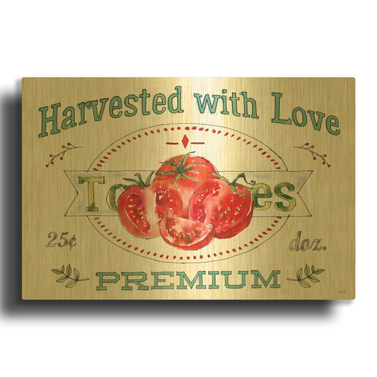 'Veggie Market I' By Anne Tavoletti Gold Metal Wall Art