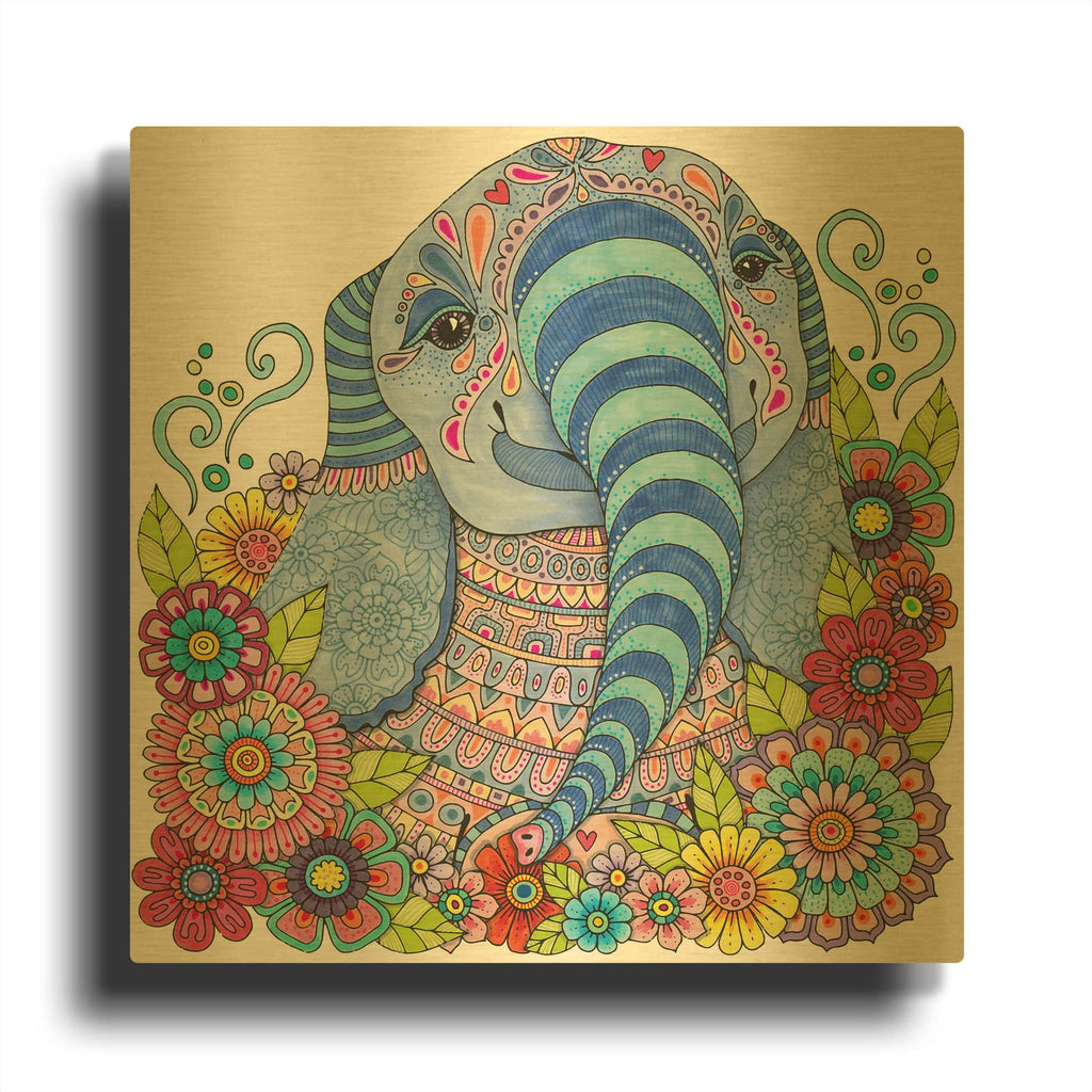 'Irresistible Animals 13' By Hello Angel Gold Metal Wall Art