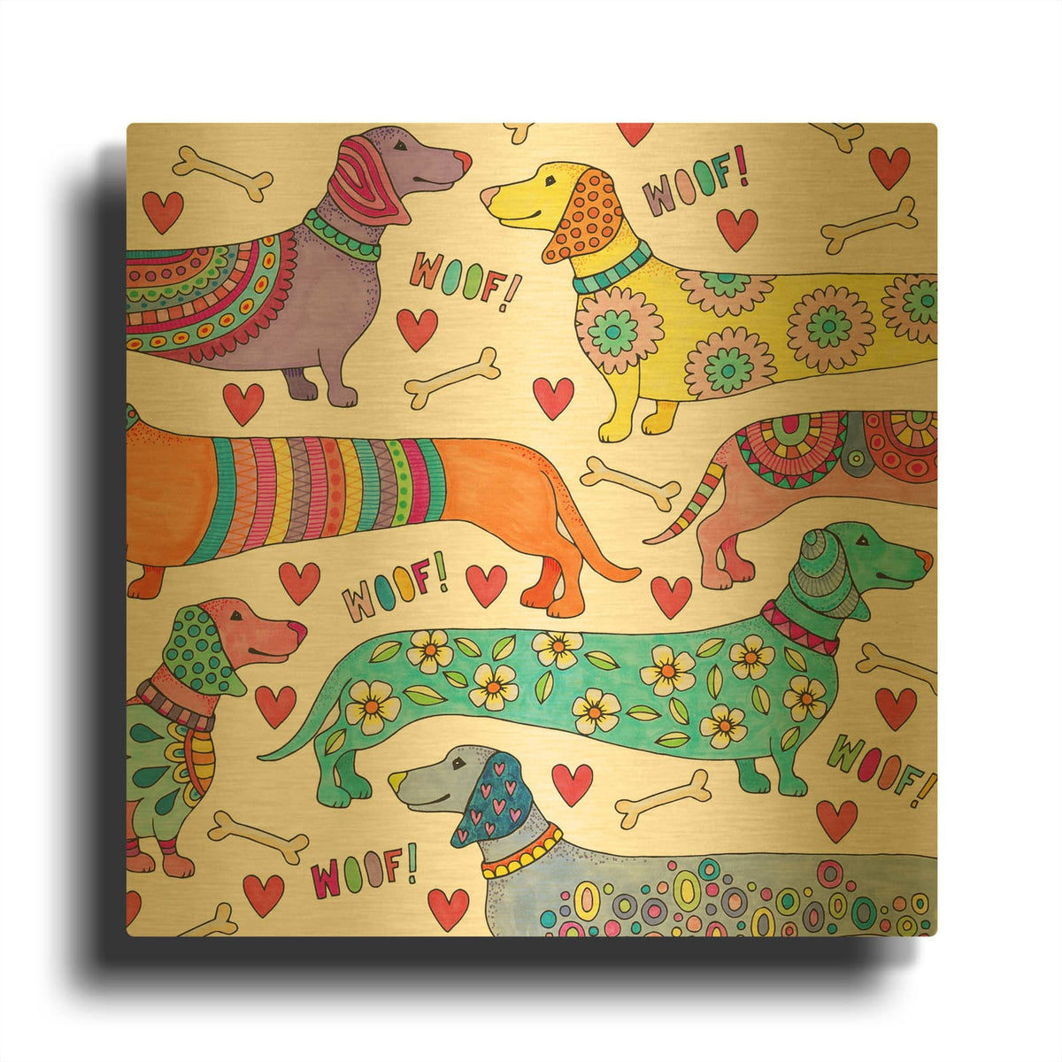 'Irresistible Animals 20' By Hello Angel Gold Metal Wall Art