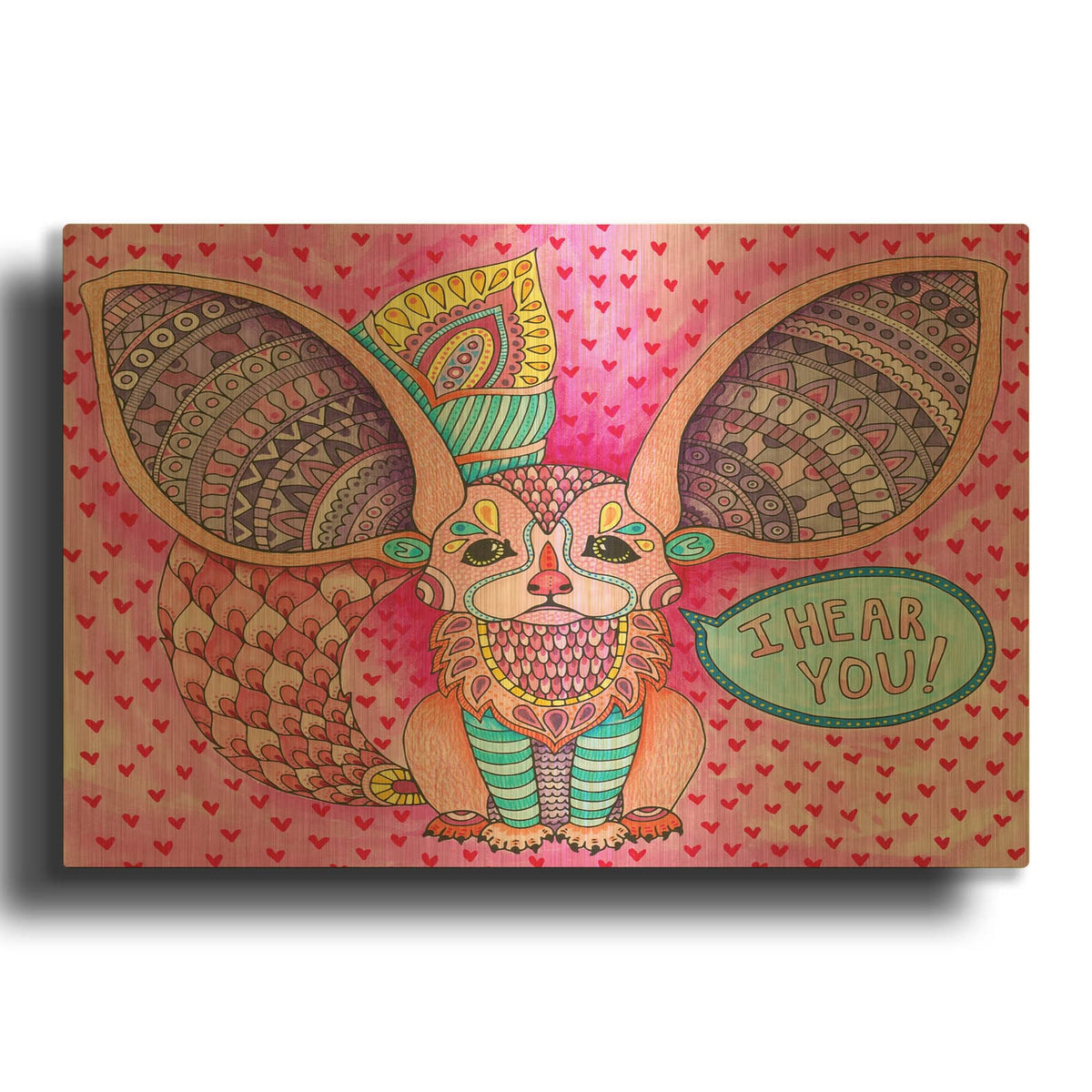 'Irresistible Animals 16' By Hello Angel Gold Metal Wall Art