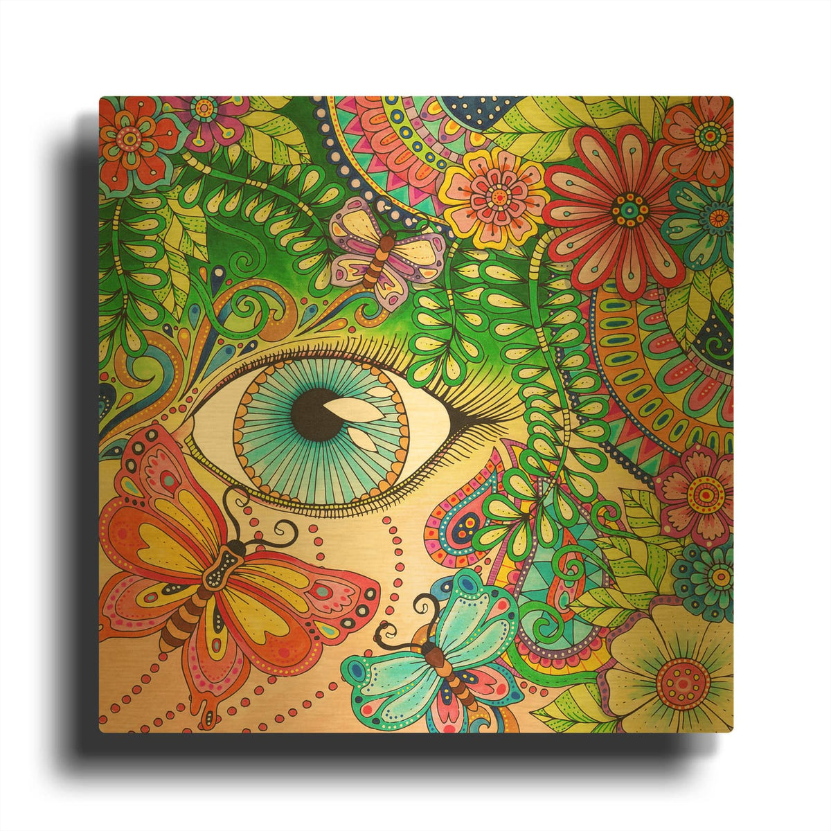 'Nature Loves 17' By Hello Angel Gold Metal Wall Art