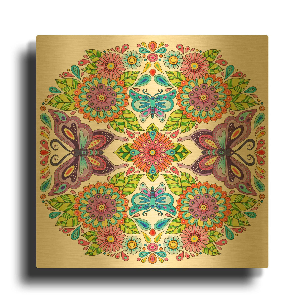 'Nature Loves 27' By Hello Angel Gold Metal Wall Art