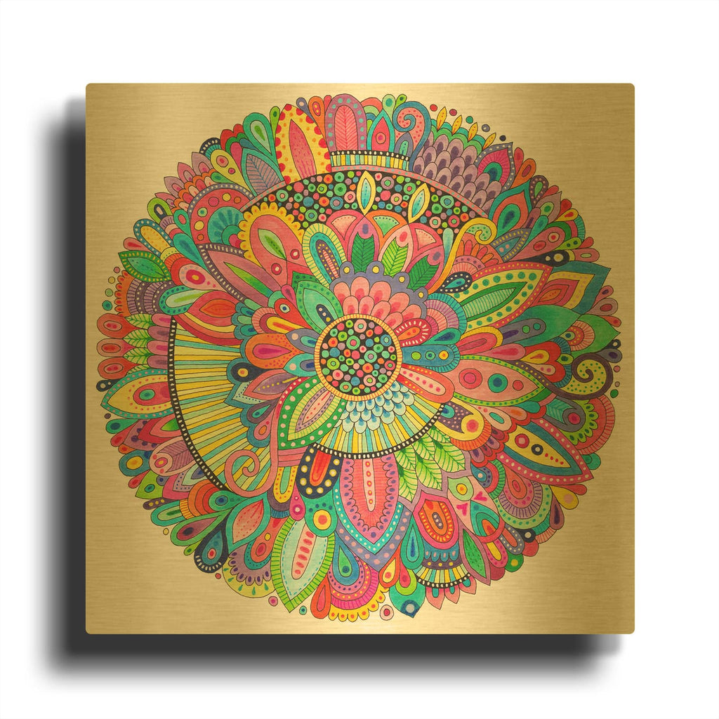 'Indecision Mandala' By Hello Angel Gold Metal Wall Art