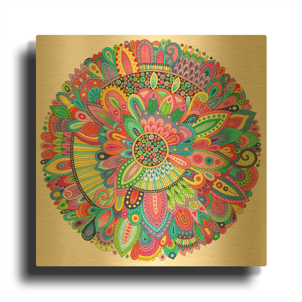 'Indecision Mandala' By Hello Angel Gold Metal Wall Art