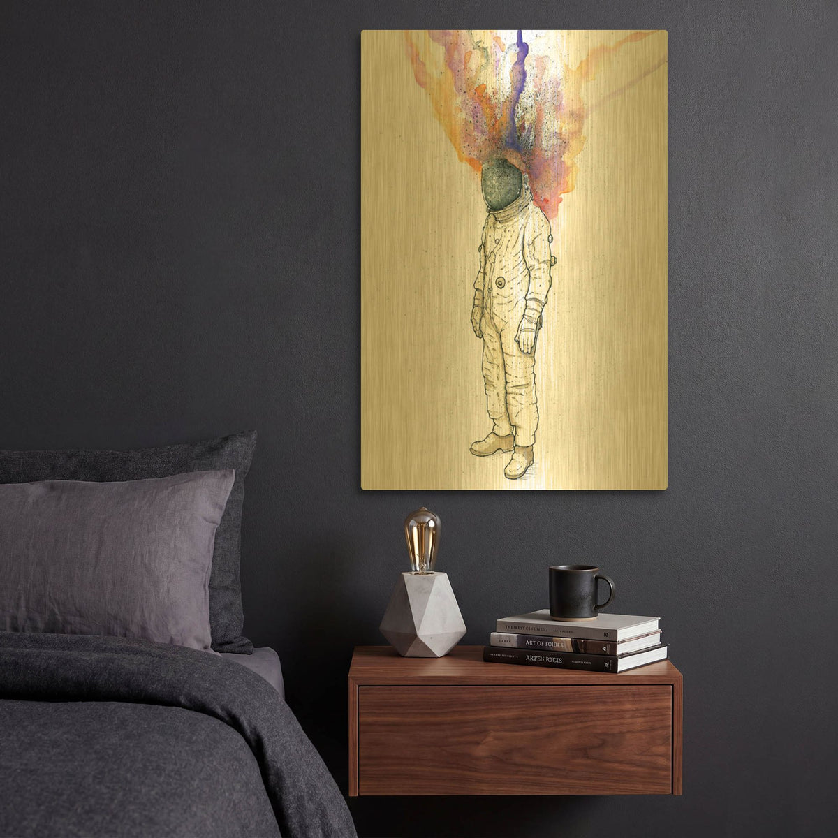 'Astronaut Fire' By Craig Snodgrass Gold Metal Wall Art