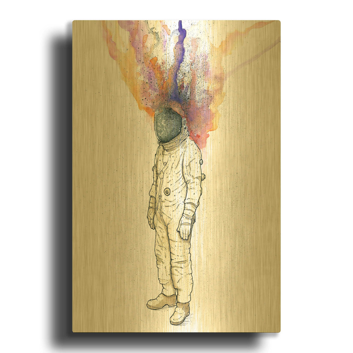 'Astronaut Fire' By Craig Snodgrass Gold Metal Wall Art