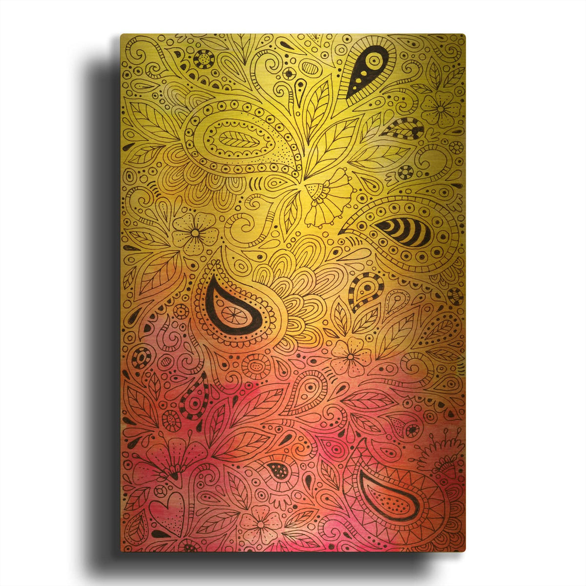 'Sketchbook 3 Watercolor 1' By Hello Angel Gold Metal Wall Art