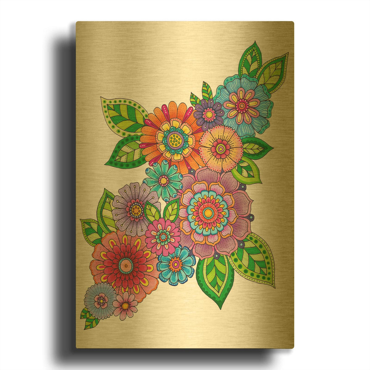 'Flower Cluster' By Hello Angel Gold Metal Wall Art