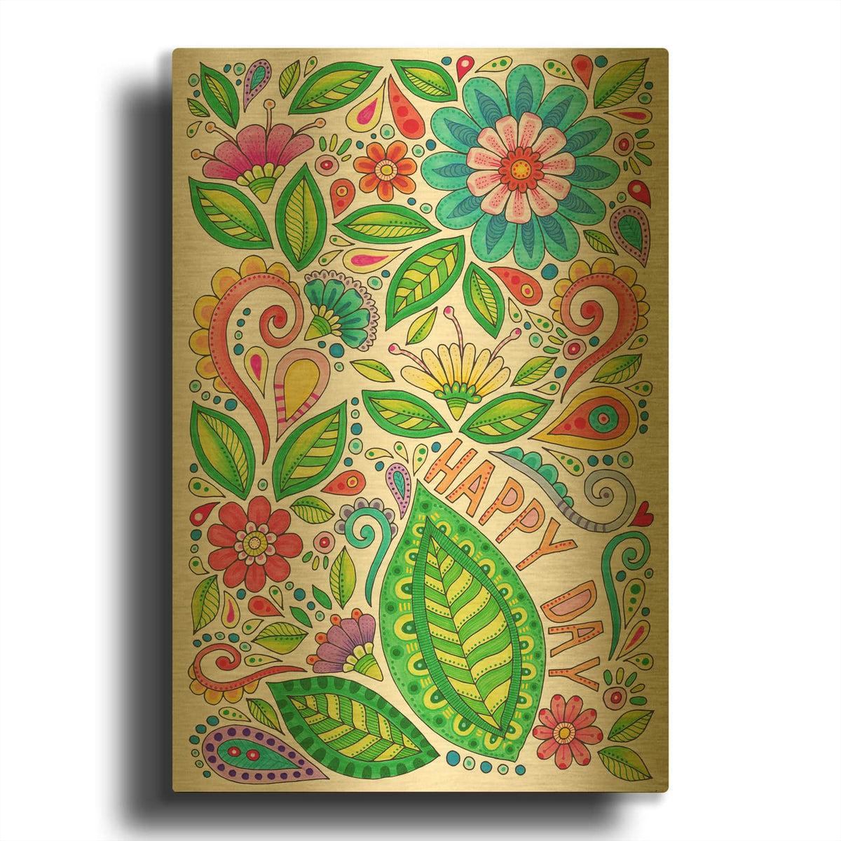 'Happy Day' By Hello Angel Gold Metal Wall Art