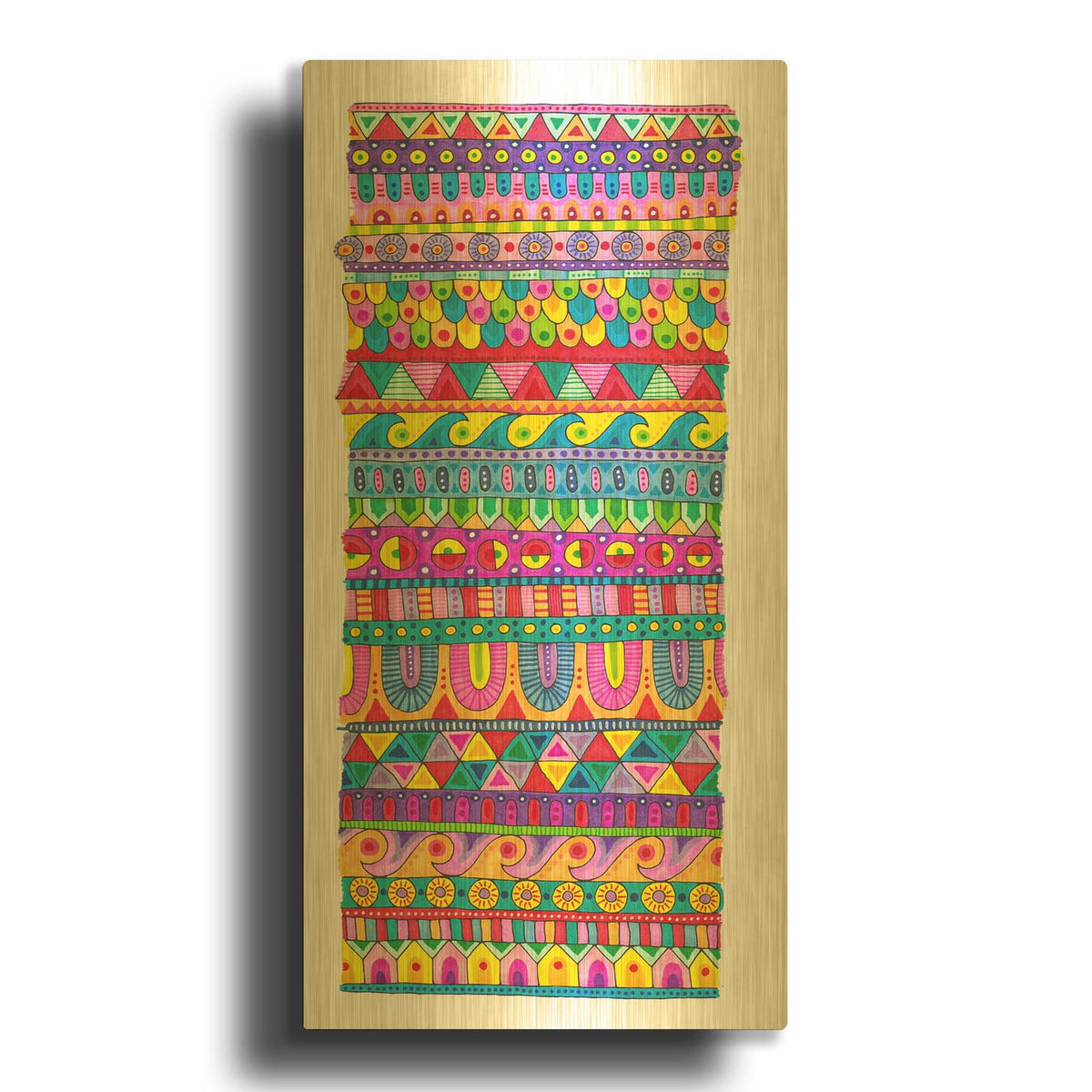'Rows - Color' By Hello Angel Gold Metal Wall Art