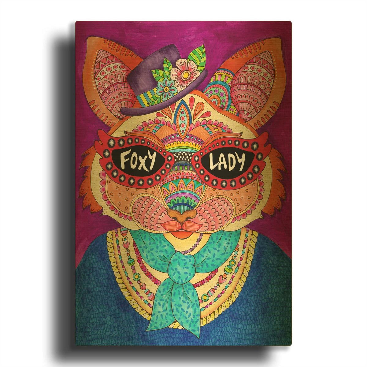 'Foxy Lady' By Hello Angel Gold Metal Wall Art