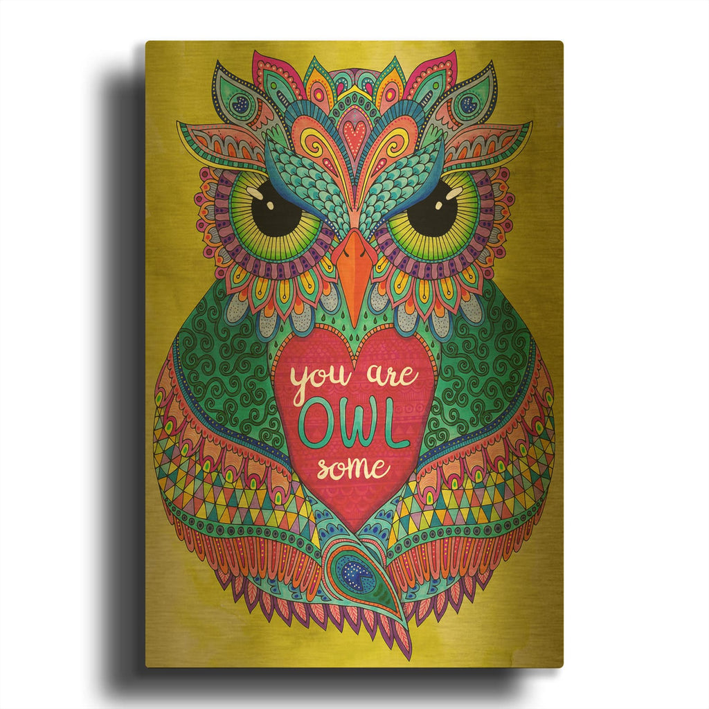 'You Are Owlsome' By Hello Angel Gold Metal Wall Art