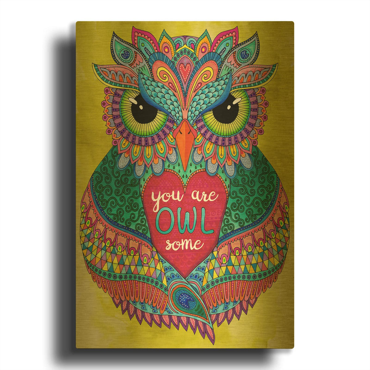 'You Are Owlsome' By Hello Angel Gold Metal Wall Art