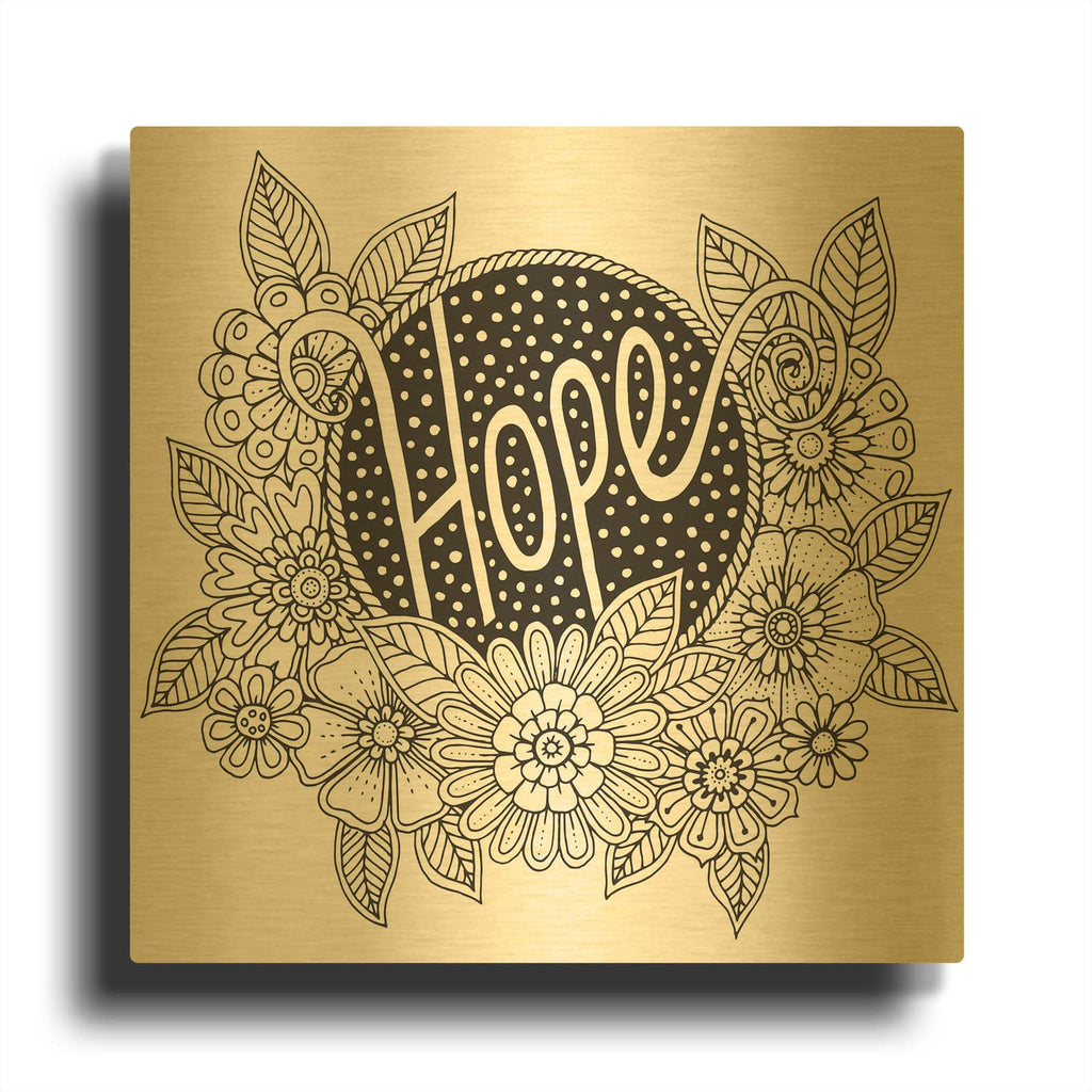 'Hope' By Hello Angel Gold Metal Wall Art