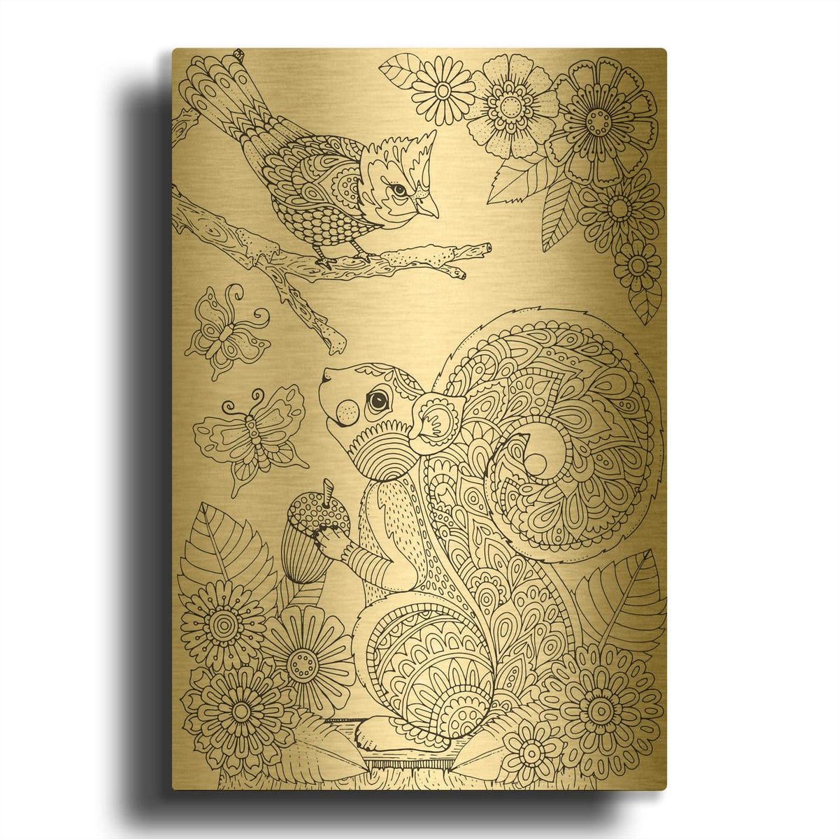 'Nature Loves 2' By Hello Angel Gold Metal Wall Art