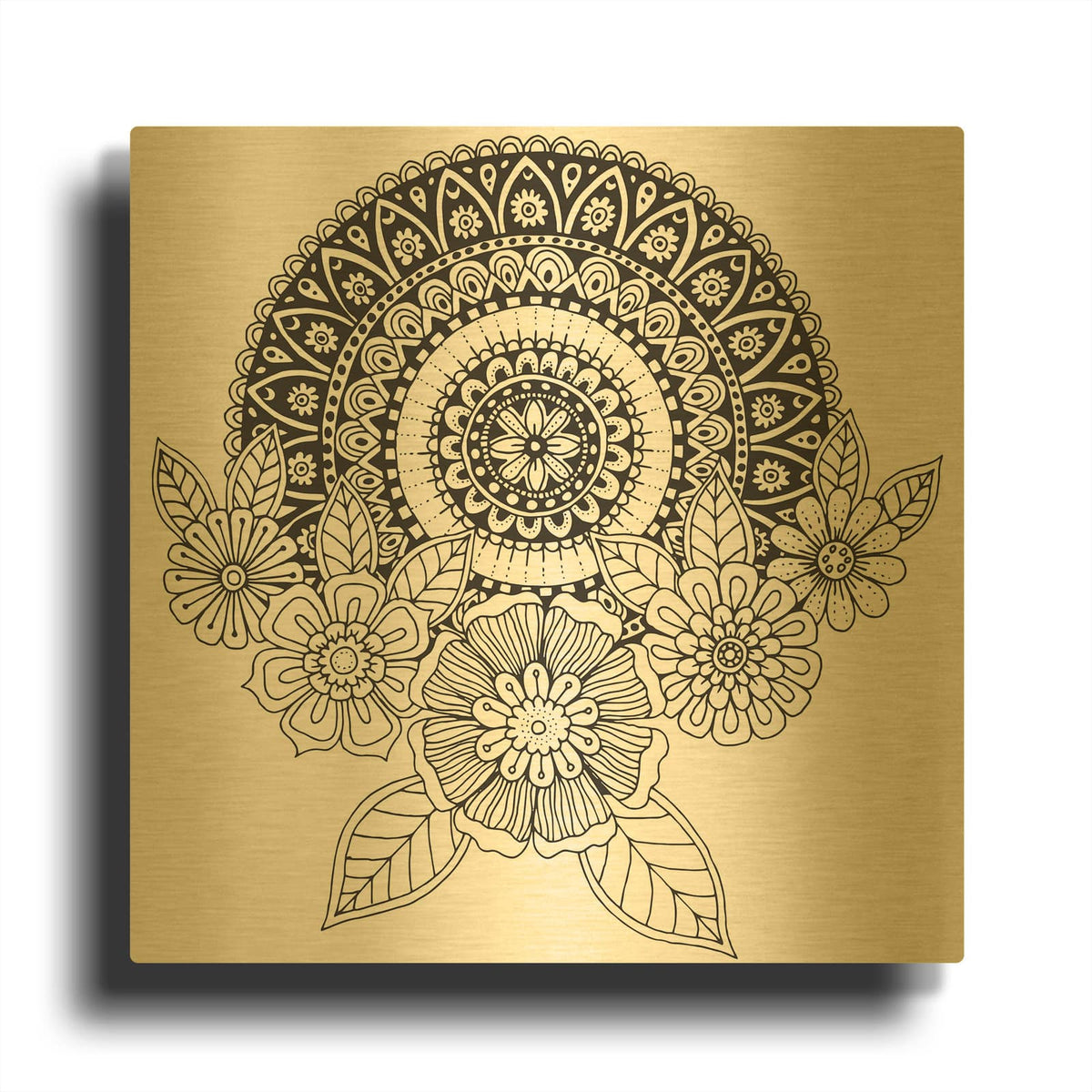 'Mandala Crest' By Hello Angel Gold Metal Wall Art