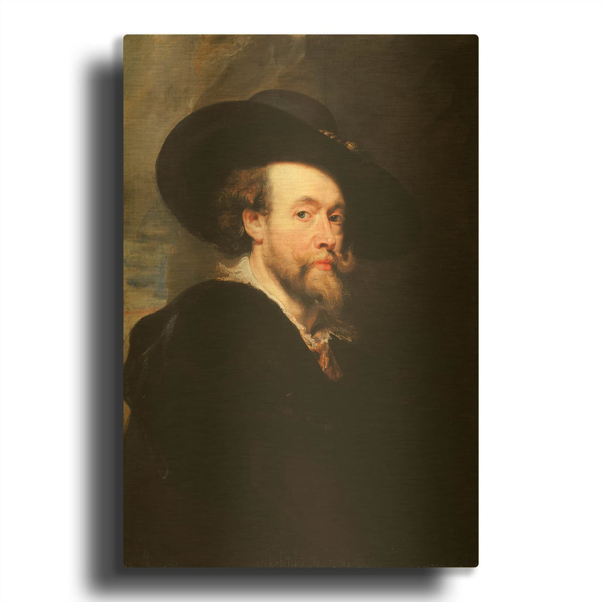 'Self Portrait' By Peter Paul Rubens Gold Metal Wall Art