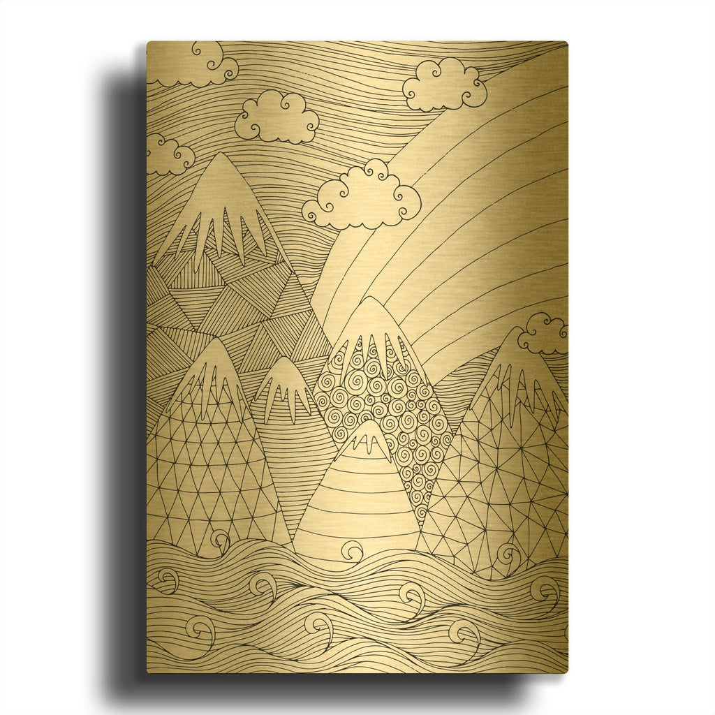'Nature Loves 6' By Hello Angel Gold Metal Wall Art