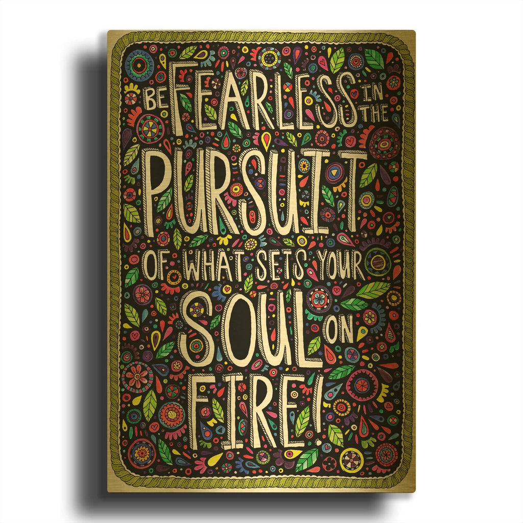 'Be Fearless' By Hello Angel Gold Metal Wall Art