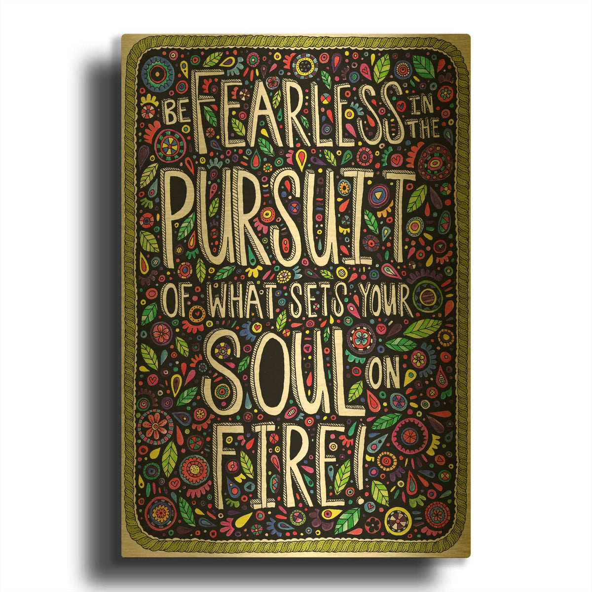'Be Fearless' By Hello Angel Gold Metal Wall Art