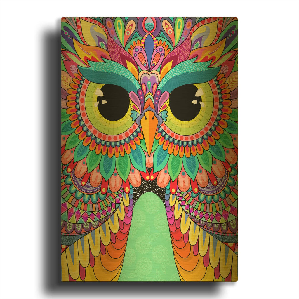 'Rainbow Hoot' By Hello Angel Gold Metal Wall Art