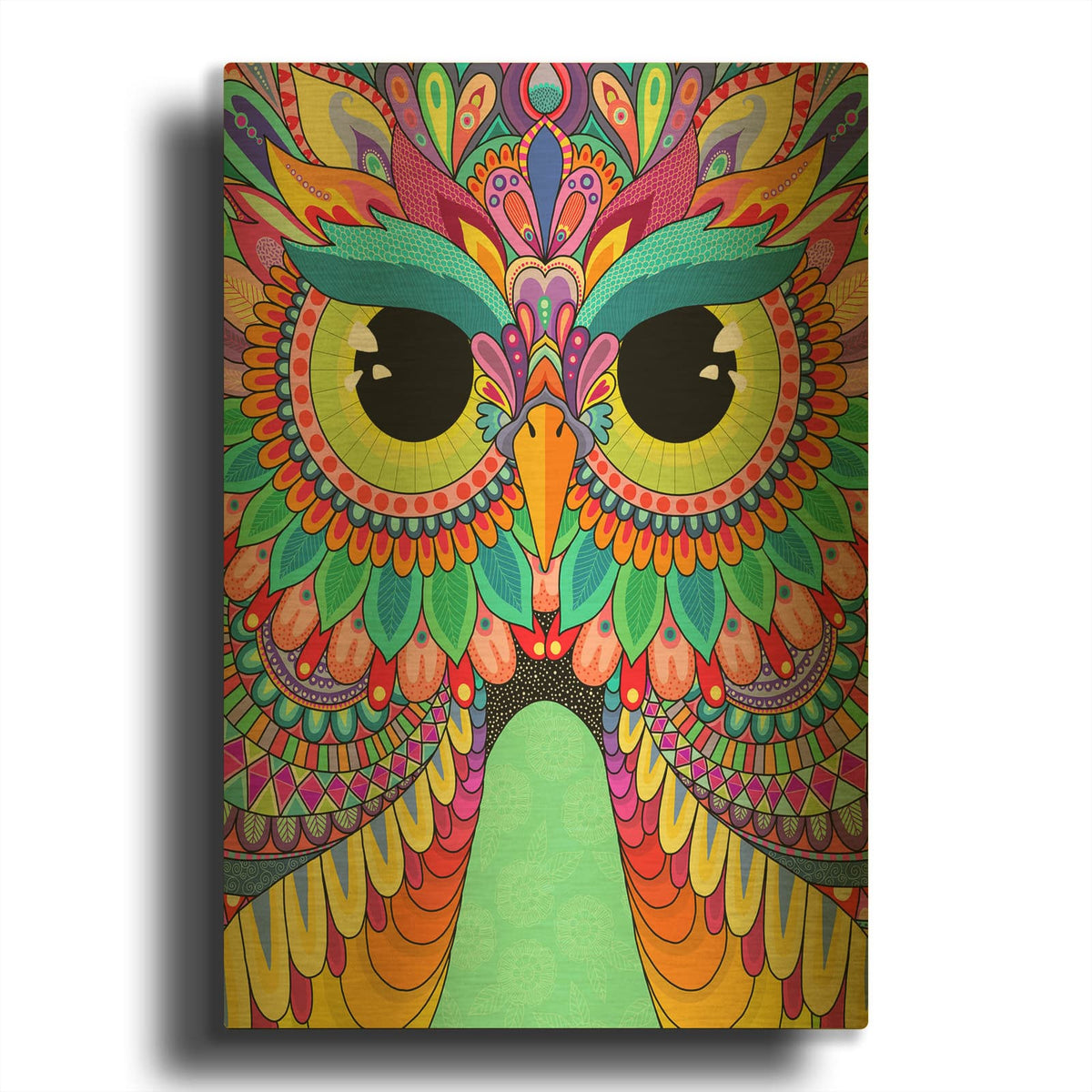 'Rainbow Hoot' By Hello Angel Gold Metal Wall Art