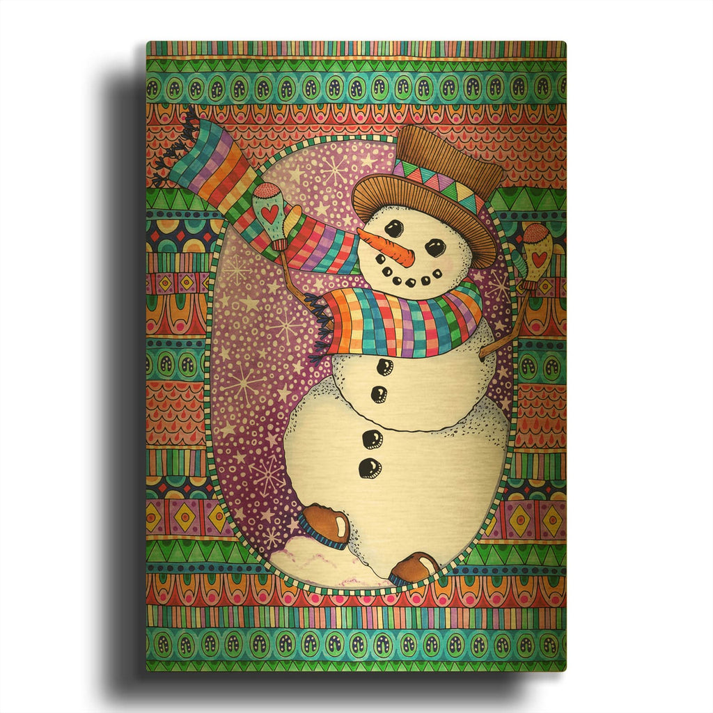 'Happy Snow Day' By Hello Angel Gold Metal Wall Art