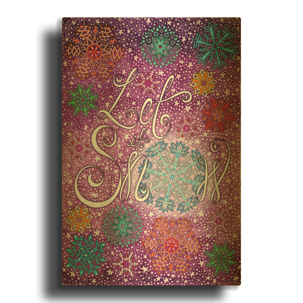 'Let It Snow' By Hello Angel Gold Metal Wall Art