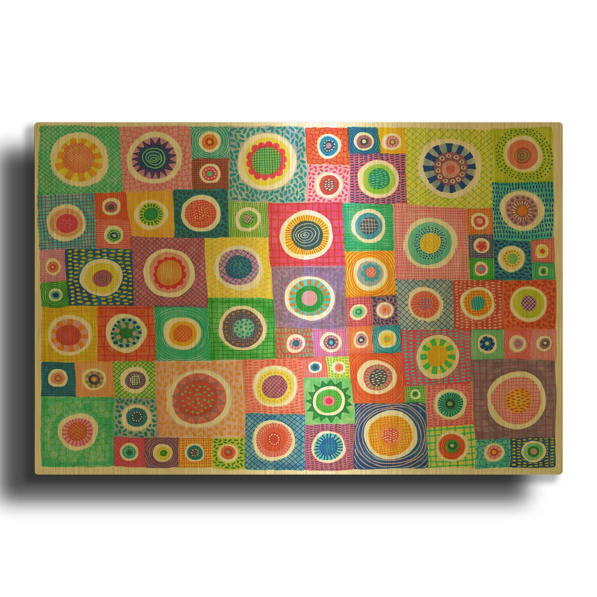 'Patchwork Circles' By Hello Angel Gold Metal Wall Art