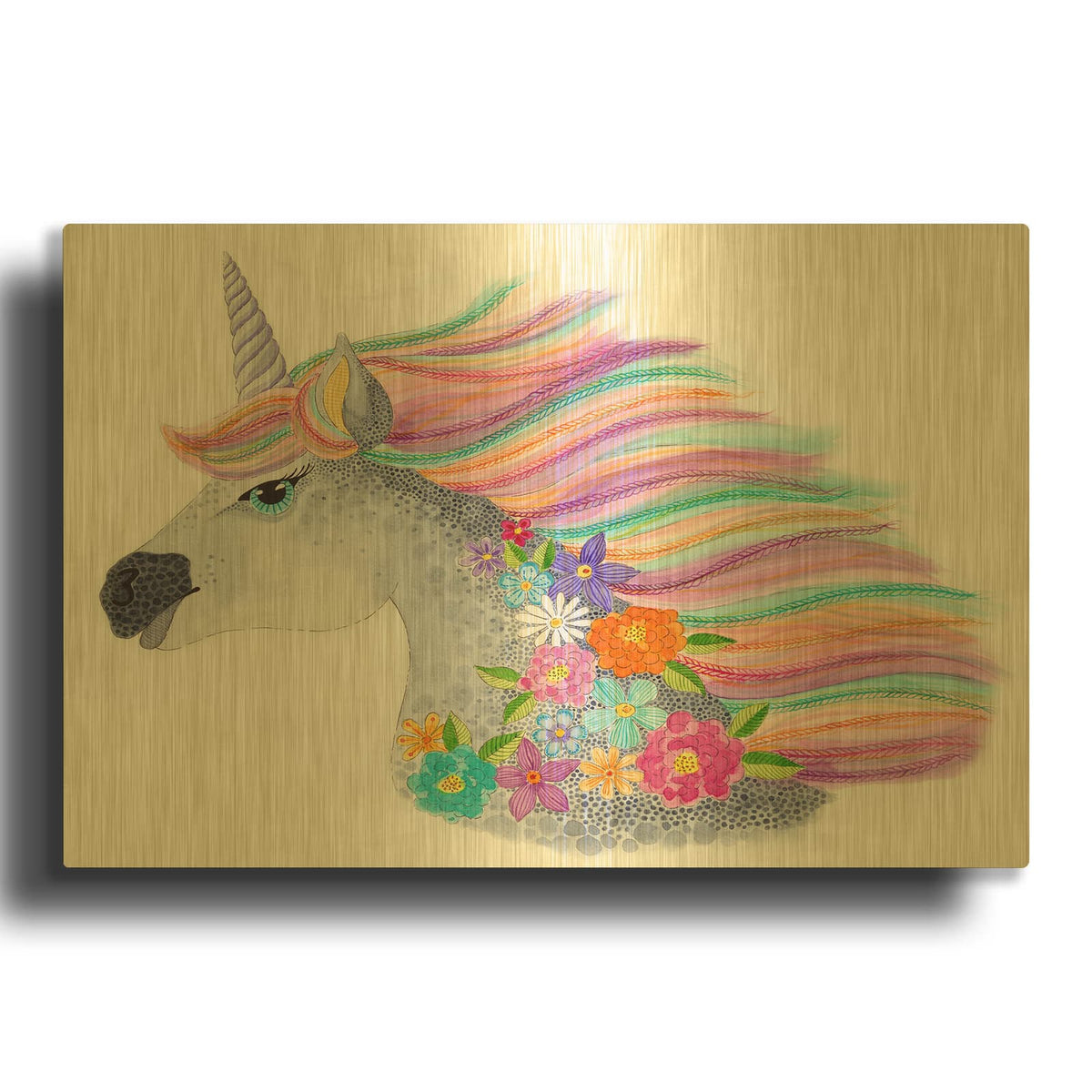 'Unicorn Magic' By Hello Angel Gold Metal Wall Art