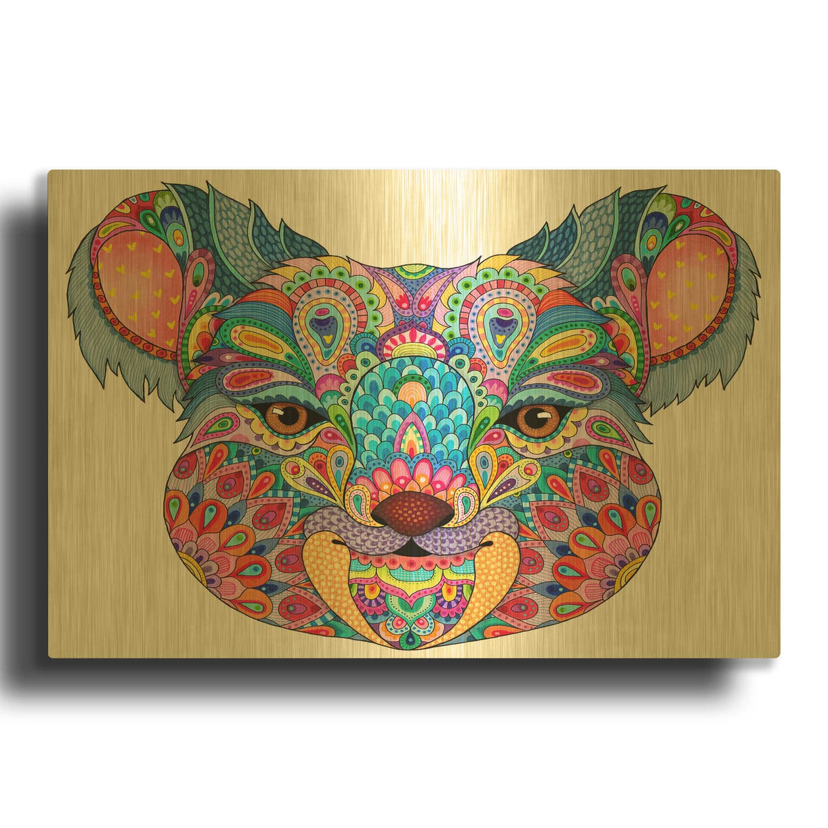 'Koala Smiles' By Hello Angel Gold Metal Wall Art