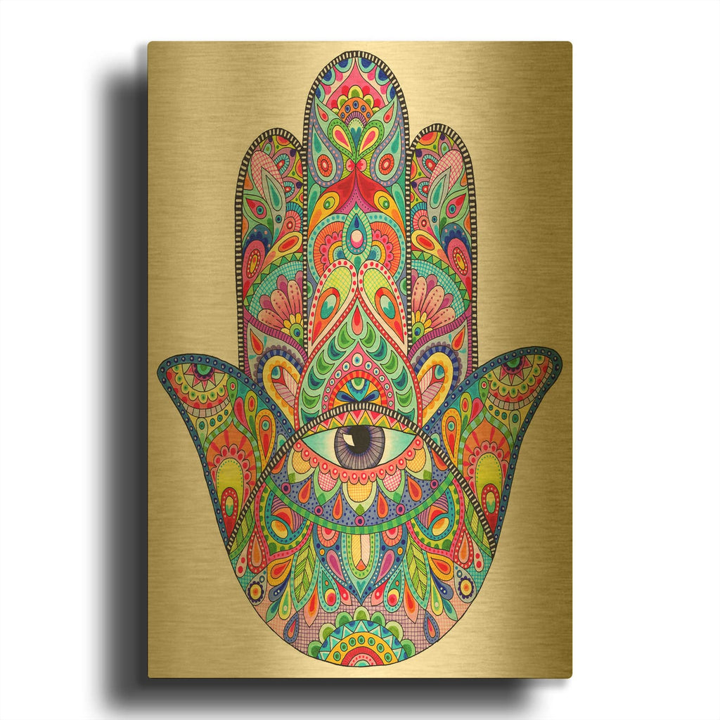 'Hamsa Hand' By Hello Angel Gold Metal Wall Art