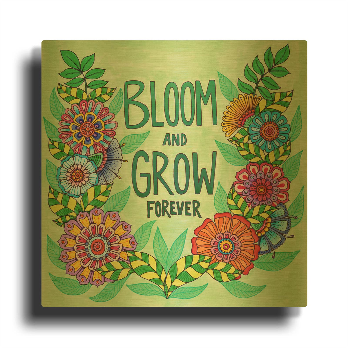 'Bloom And Grow' By Hello Angel Gold Metal Wall Art
