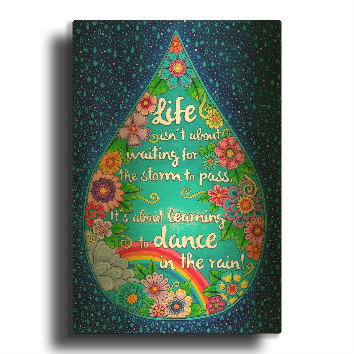 'Dance In The Raindrop' By Hello Angel Gold Metal Wall Art