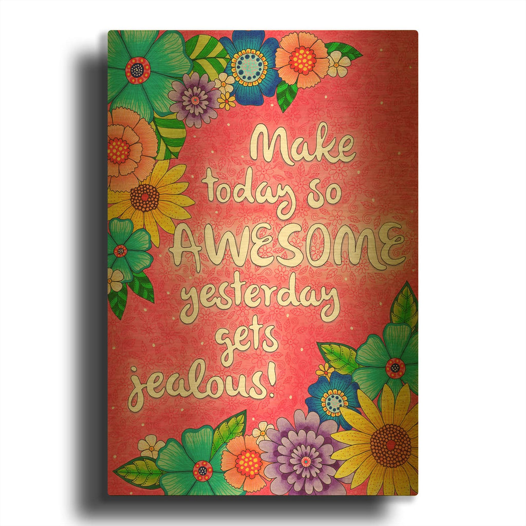 'Make Today Awesome' By Hello Angel Gold Metal Wall Art