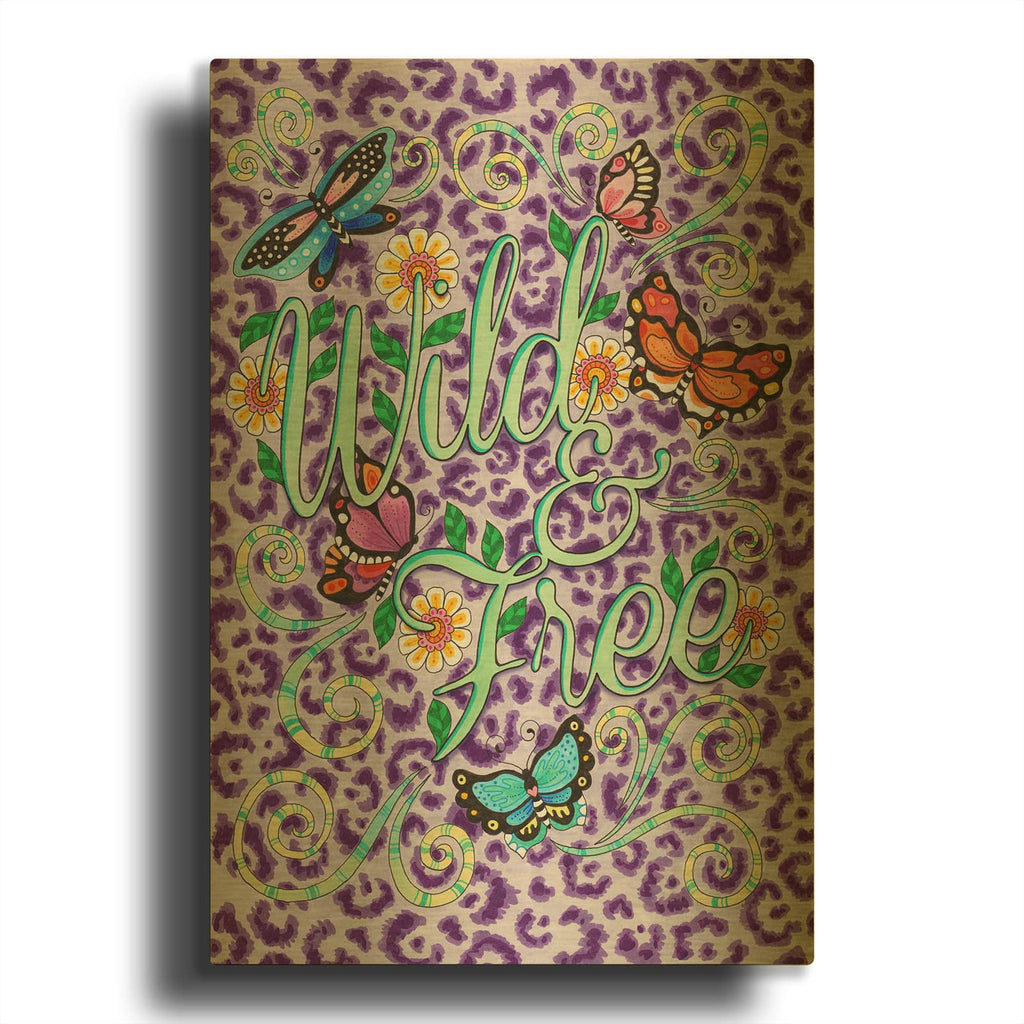 'Wild, Free And Purple' By Hello Angel Gold Metal Wall Art