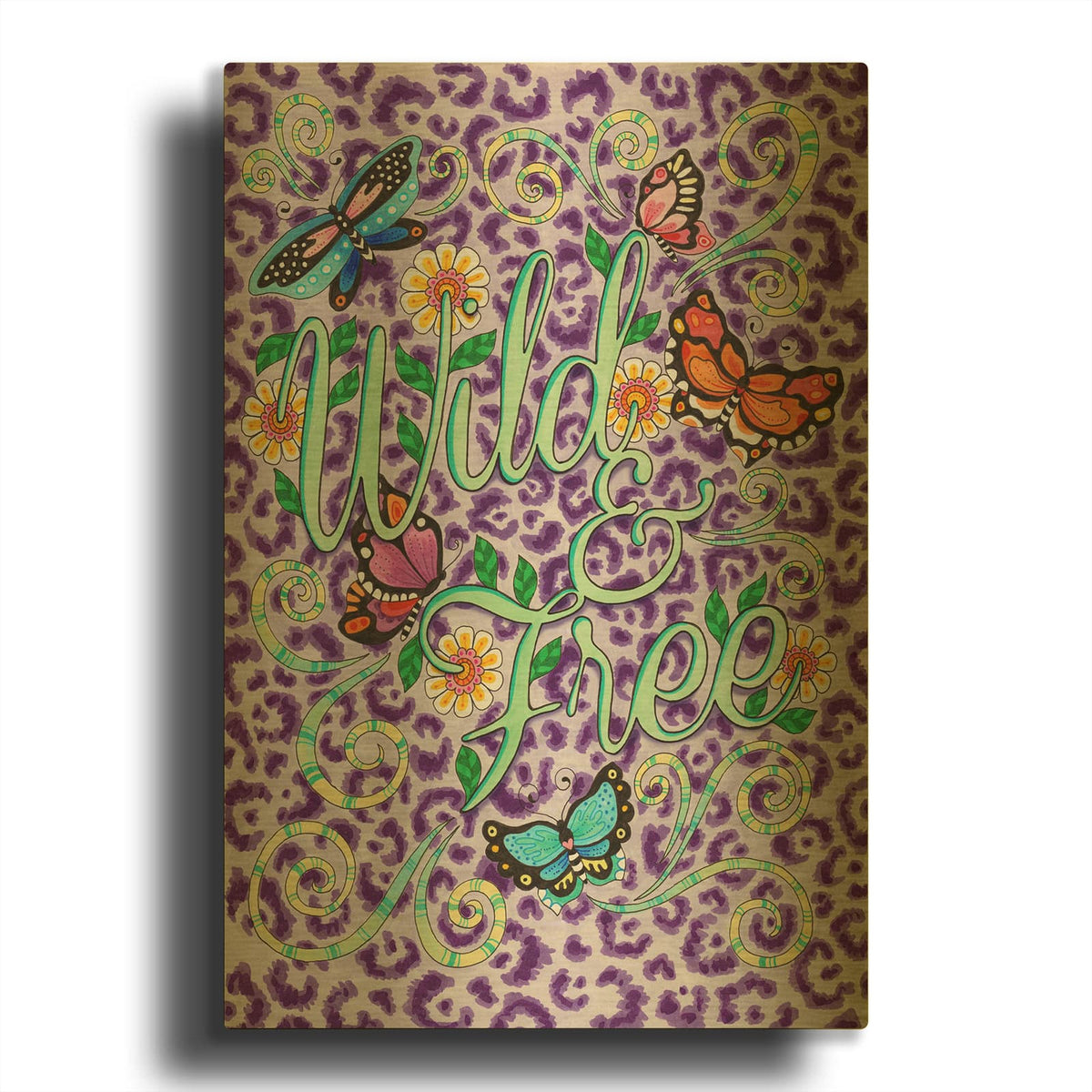 'Wild, Free And Purple' By Hello Angel Gold Metal Wall Art
