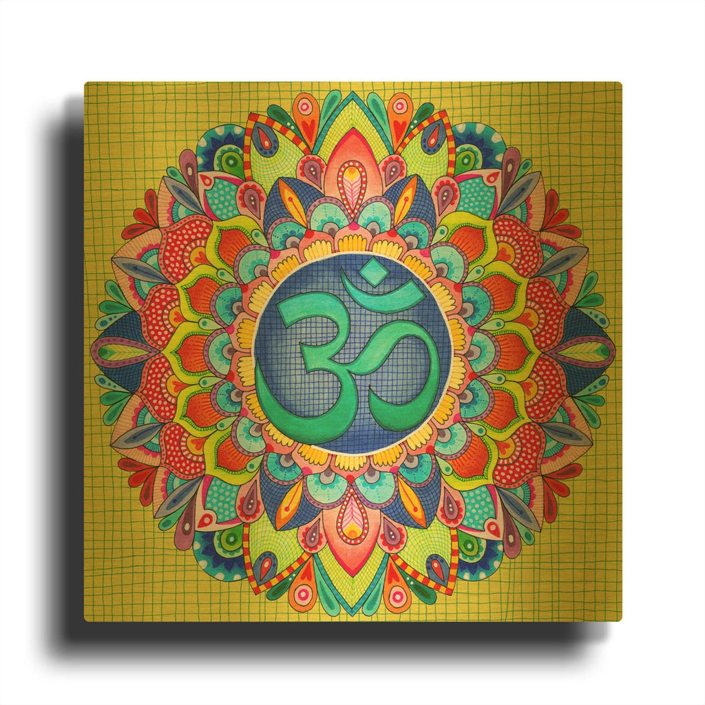 'Om Mandala' By Hello Angel Gold Metal Wall Art