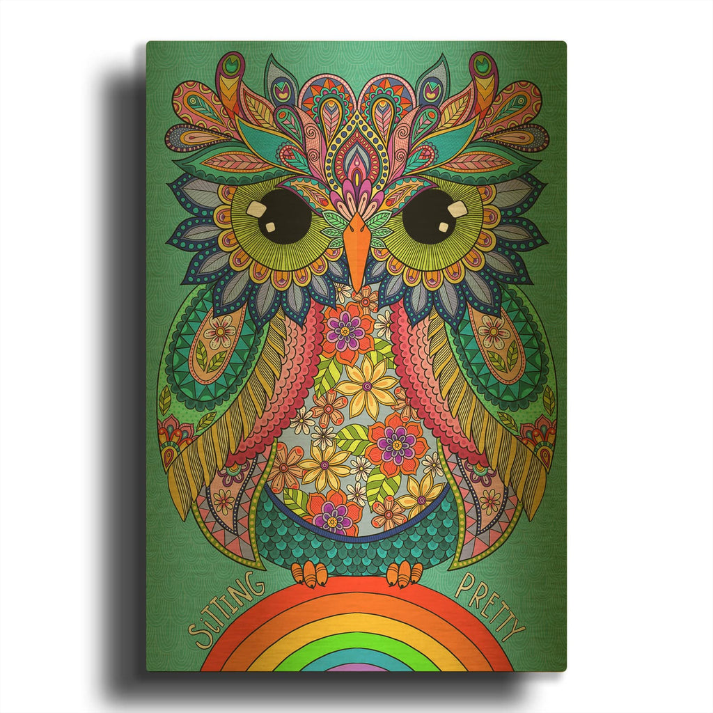 'Sittin Pretty Owl' By Hello Angel Gold Metal Wall Art