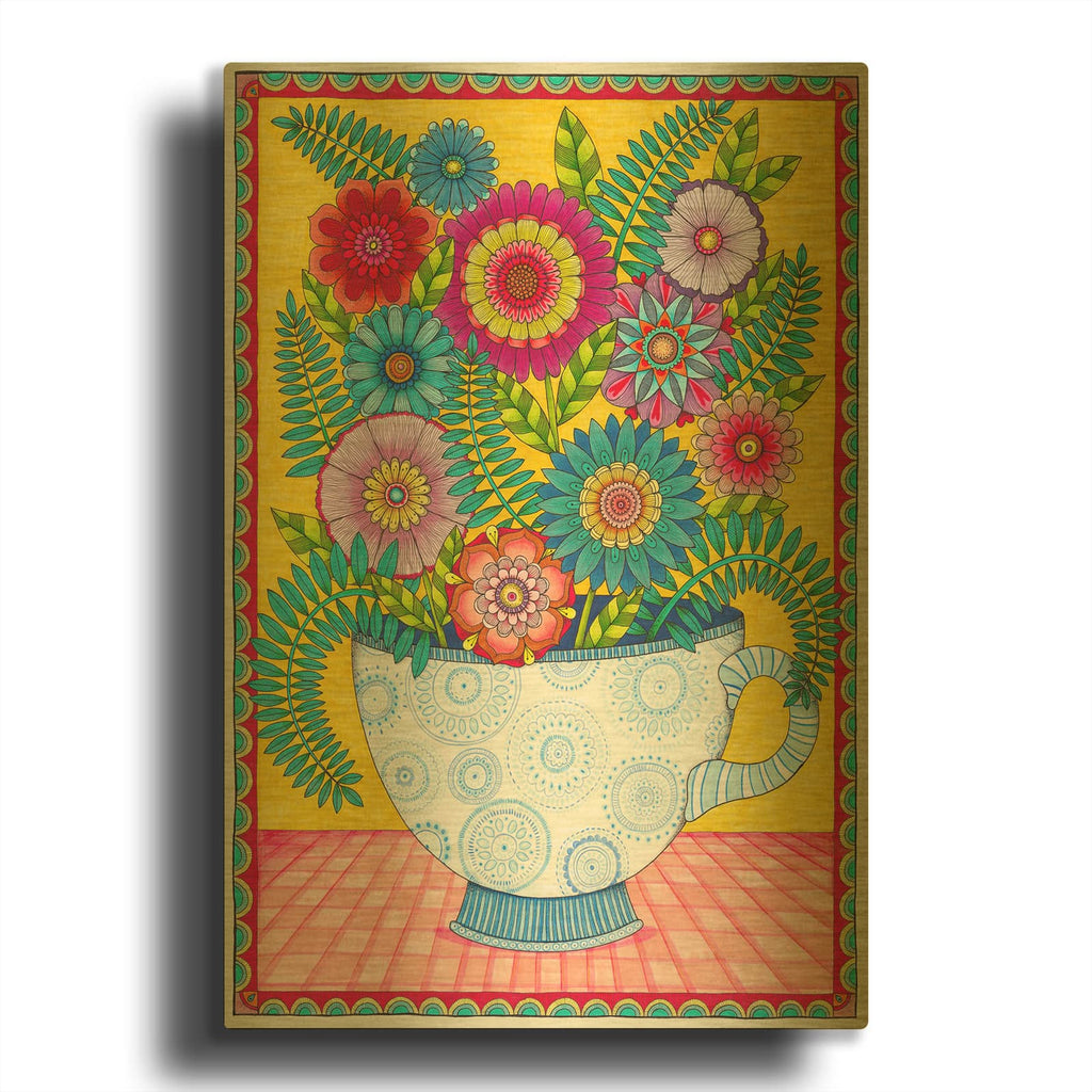 'Cup Of Joy' By Hello Angel Gold Metal Wall Art