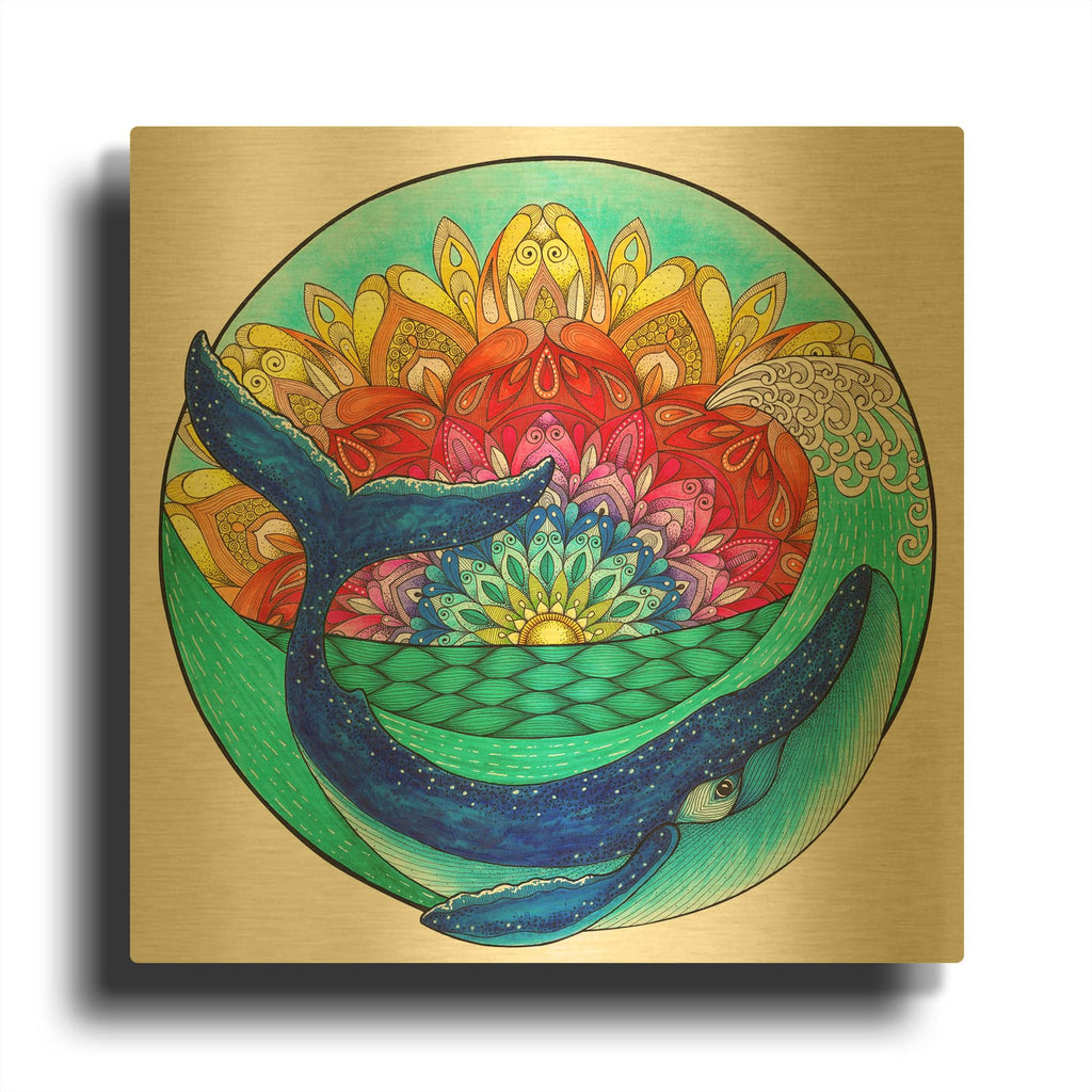 'Giant In The Surf' By Hello Angel Gold Metal Wall Art