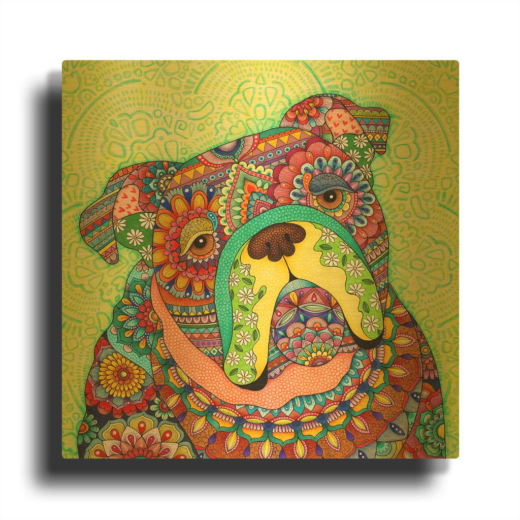 'My Favourite Bulldog' By Hello Angel Gold Metal Wall Art