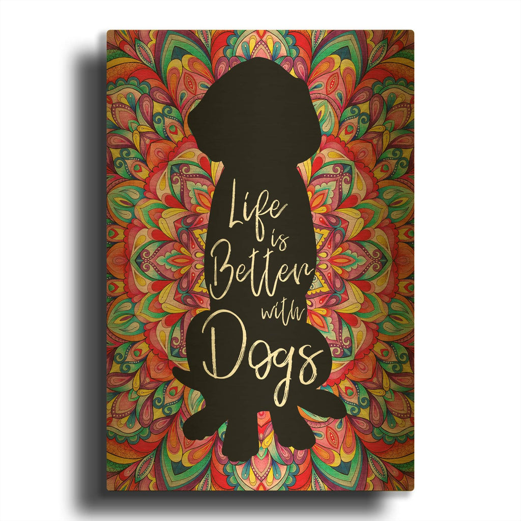'Better With Dogs' By Hello Angel Gold Metal Wall Art