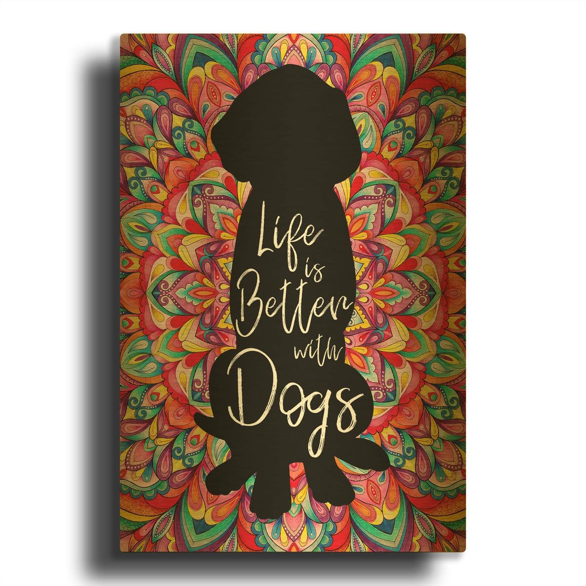 'Better With Dogs' By Hello Angel Gold Metal Wall Art