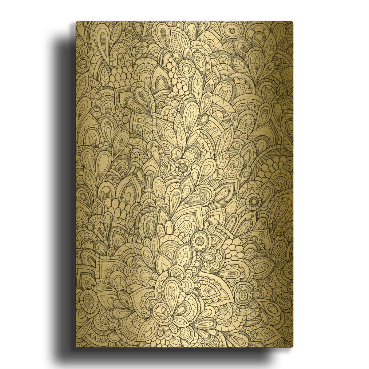 'Organic Doodle Explosion Lines' By Hello Angel Gold Metal Wall Art