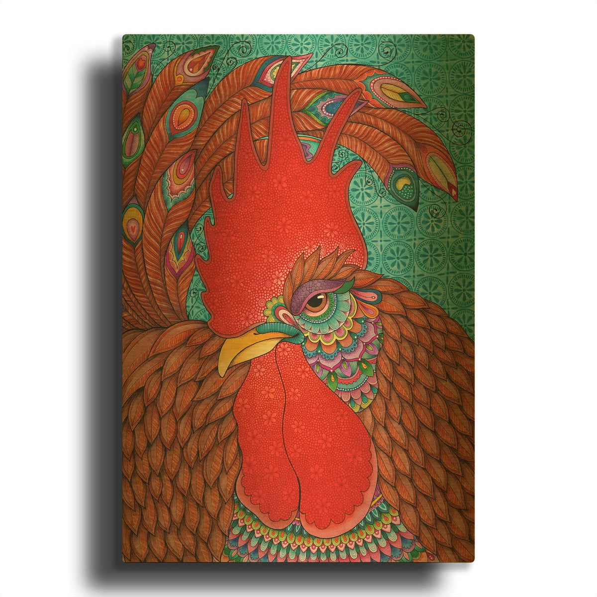 'Randy Rooster' By Hello Angel Gold Metal Wall Art